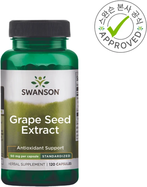 스완슨 포도 씨 추출물 50mg 120캡슐, One Color／1, 1개, 120정 - 쿠팡