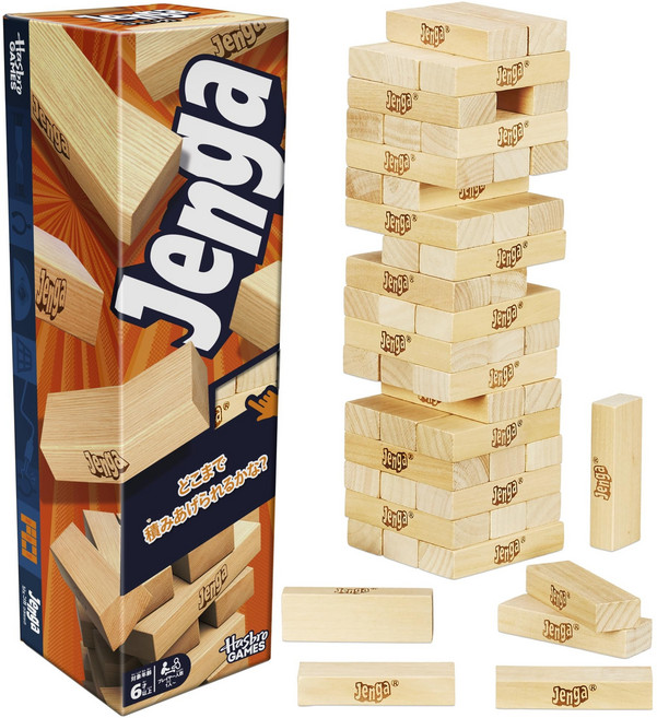 해즈브로 공식 젠가(2025) 웹앱으로 즐기는 다양한 방법 나무블록 쌓기탑 파티게임 6세 이상 1인 이상 G1499 정품, 상세페이지 참조