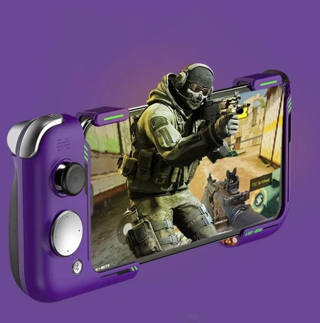 Beitong G2 분할 블루투스 모바일 게임 컨트롤러 기계식 버튼 휴대용 자기 패드, 02 보라색