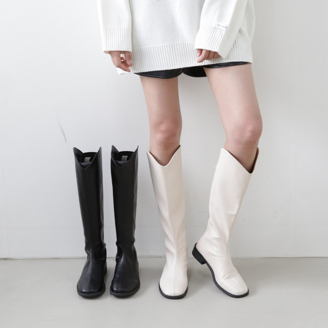 여성 넉넉한 롱부츠 뒷지퍼 여유핏