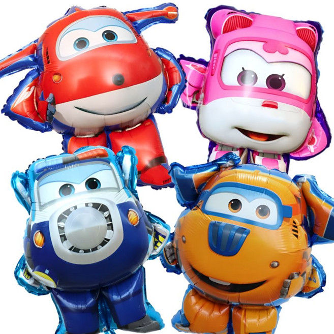 루미팝 슈퍼윙즈 대형 풍선 은박 호일, 1세트, 혼합4종