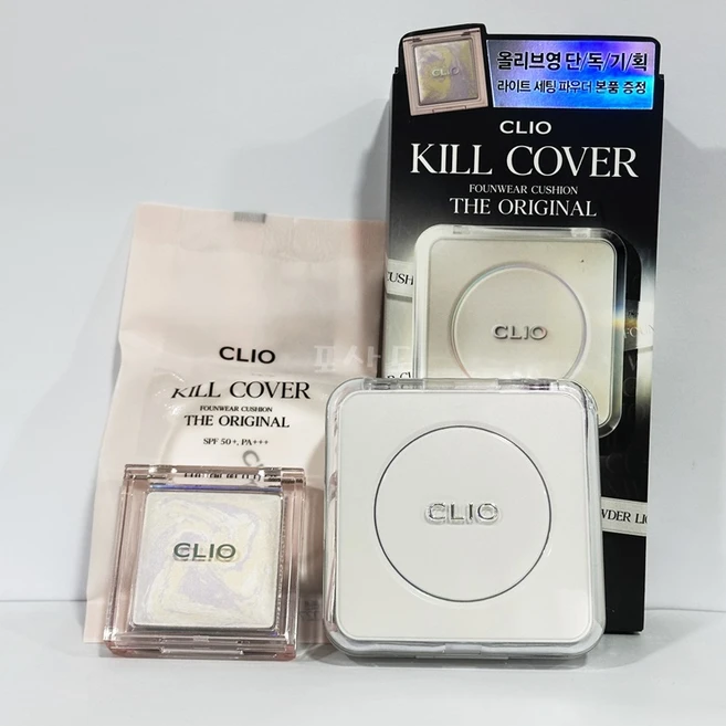 클리오 킬 커버 파운웨어 쿠션 디 오리지널 15g (+라이트세팅파우더 증정), 19N 포슬린, 1개 - 쿠팡