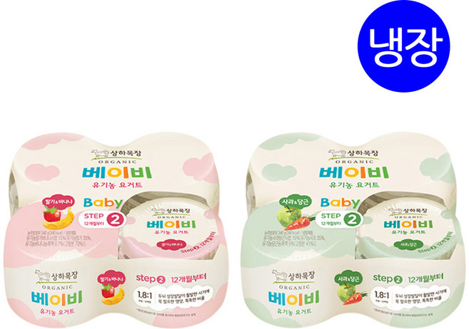 상하목장 유기농 베이비요거트 85g 딸기바나나 4개+ 사과당근 4개, 1세트, 딸기바나나 4개 + 사과당근 4개