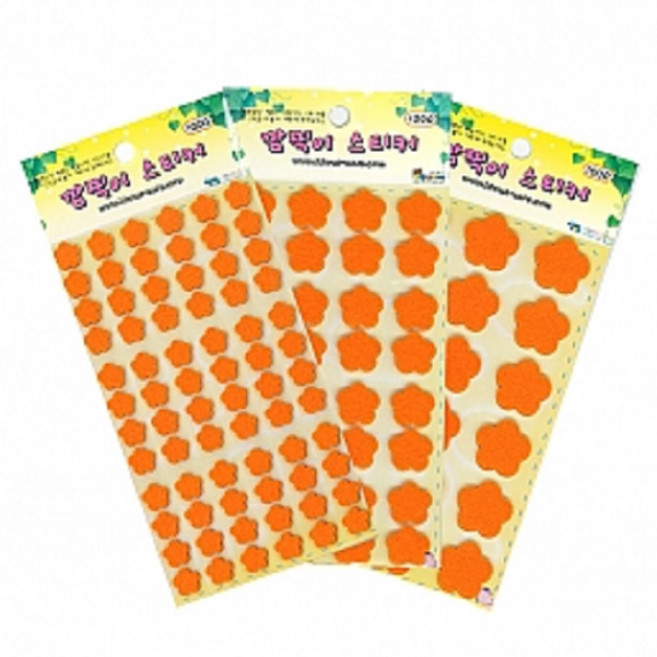 청양토이 펠트 스티커 깜찍이 스티커 - 꽃 5종 중 택1 (빨강 노랑 분홍 주황 진분홍), 깜찍이 스티커 - 꽃 (주황)-15mm
