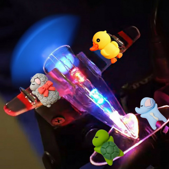 자풍이 자전거 악세사리 풍력발전LED 비행기 바이크 킥보드 전기자전거 오토바이 자가발전 프로펠러, 1개, 블루비행단