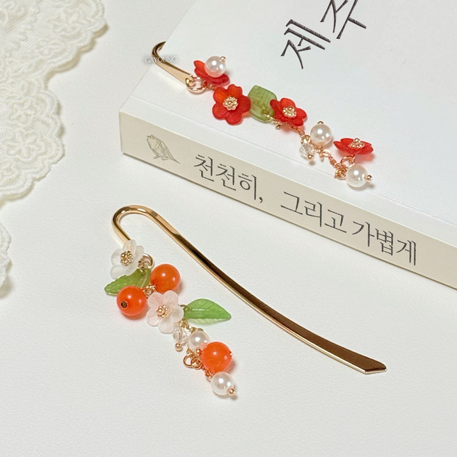 1+1 국내 제작 제주 동백꽃 책갈피 북마크 기념품 선물