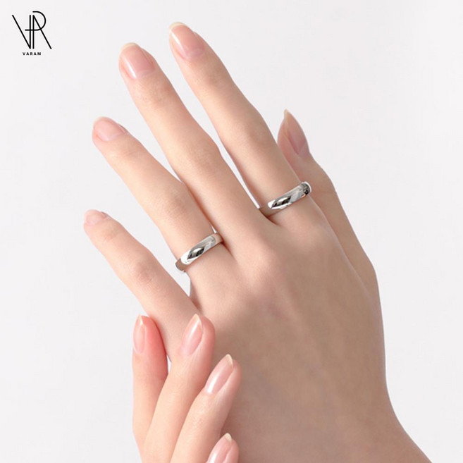 VARAM 써지컬316L스틸 반지 4mm 라운드 데일리 반지 가락지 둥근반지