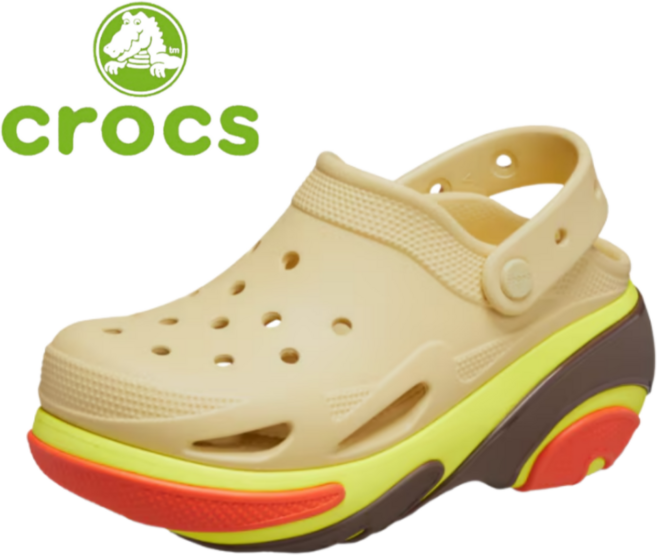 <매장판정품> 크록스 썬더 샌들 베이지 키높이 버블 샌달 남여공용 굽샌들7cm