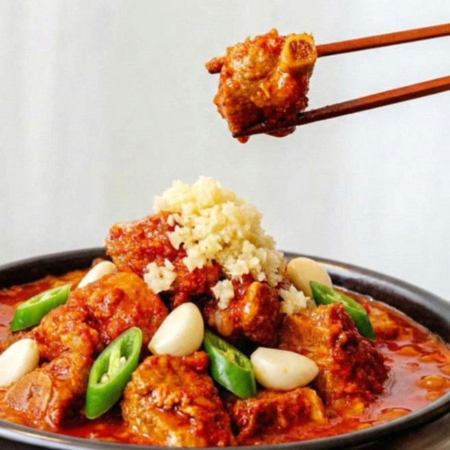 해와바다 대구 명물 동인동 통마늘 매운 찜갈비 800g 알싸한 감칠맛 35년비법, 1개