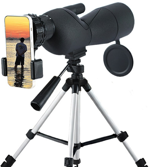 키인더스 고배율 망원경 25-75배율 스마트폰 단망경 스포팅 스코프, 60mm