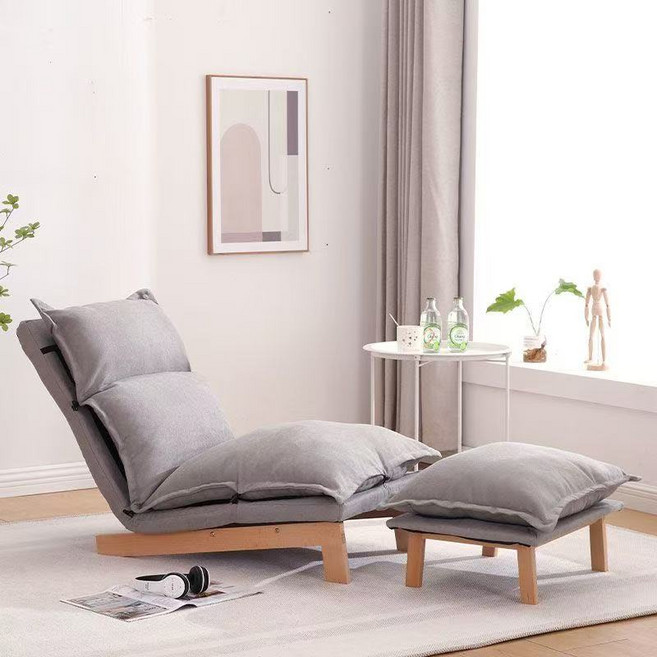 편안한 패브릭 1인용 접이식 리클라이너 좌식쇼파 의자, GREY(발 제외)