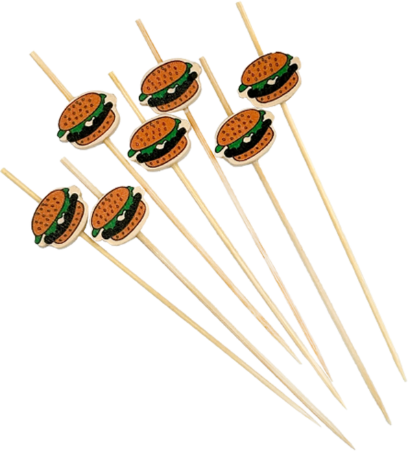 원바이 햄버거꼬지 햄버거픽 12cm 100개, 1박스