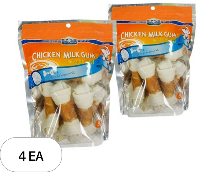 벨러드 강아지 밀크껌 10p, 치킨, 500g, 4개