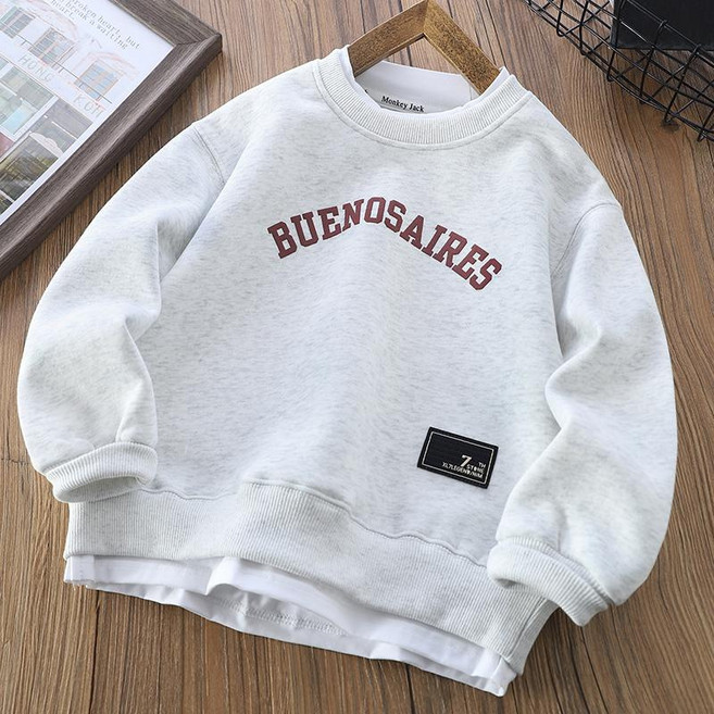 키즈 캐주얼 레터링 포인트 맨투맨