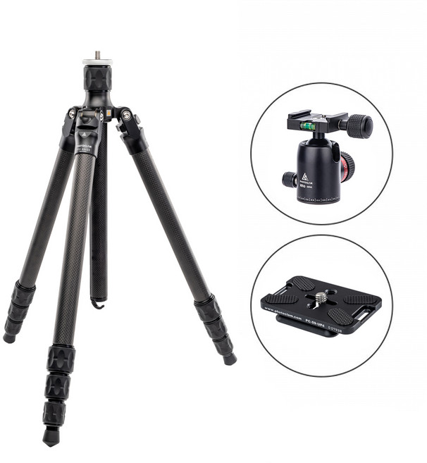 포토클램 PTC-2342TC + MINI30NS 트래블러 여행용 카본삼각대 볼헤드키트(플레이트포함), 단품, 1개