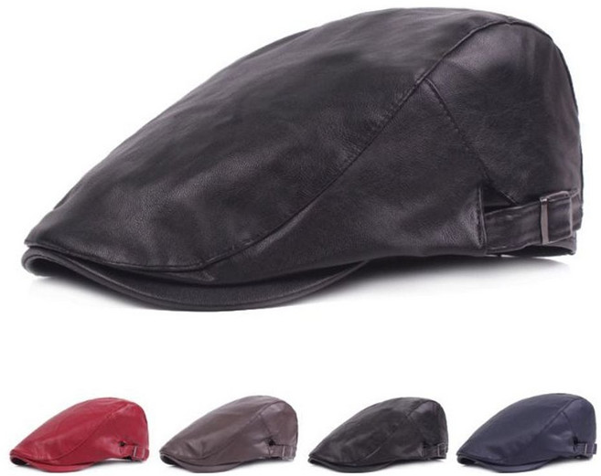 남성 중년 가죽 베레모 빵모자 귀마개 캐주얼 byd+21708uk