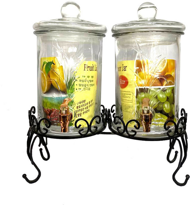 밸브형 꼭지 발효 담금주병 과실주통, 오페라 2pcs 5L, 1개