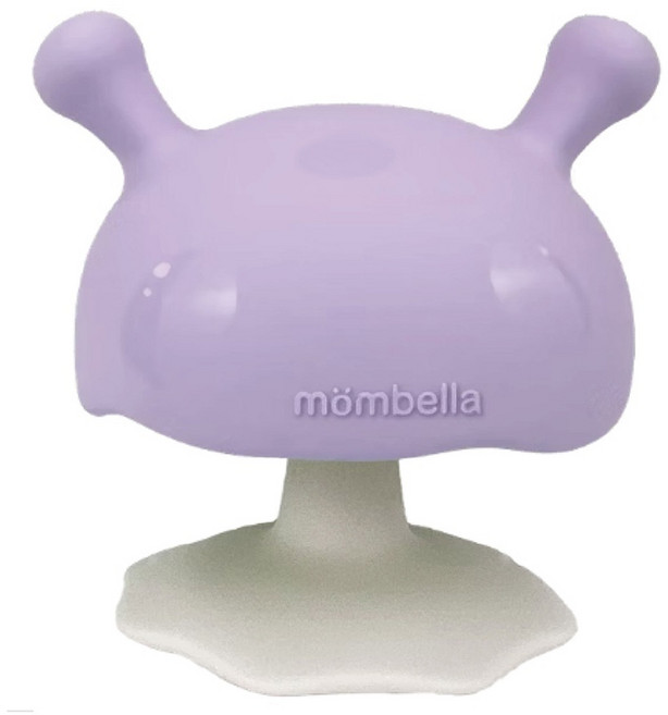 英國 Mombella 媽貝樂 矽膠 蘑菇固齒器, 紫芋舒芙蕾, 1個, F