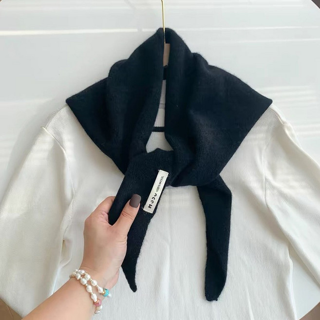 여성 겨울 머플러 가을 솔리드 삼각 숄 니트 워머 다용도 목도리 캐주얼 코디 보온 머플러 LJX