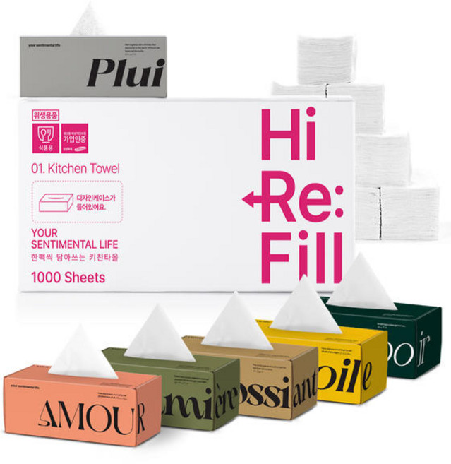주방의품격 하이리필 경제적 대용량 키친타올 1000매 1500매, 1개
