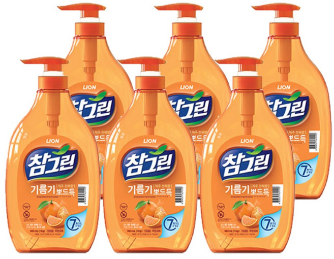 라이온 참그린 천혜향 뽀드득 1kg 펌프X6병, 945mL, 6개