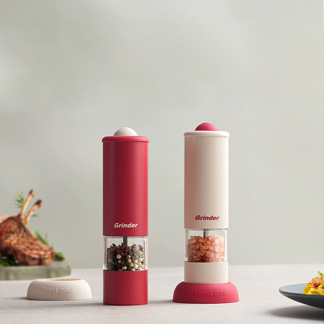 쉼공작소 전동 그라인더 자동 솔트 후추그라인더 페퍼 소금그라인더, 아이보리, 1개