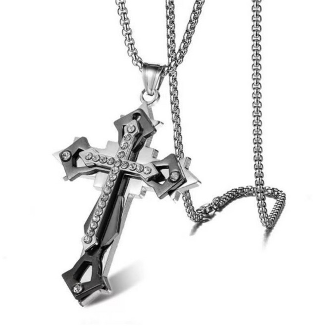 굿딜 힙합 펜던트 서지컬 스틸 목걸이 트렌디 잘 생긴 남녀공용