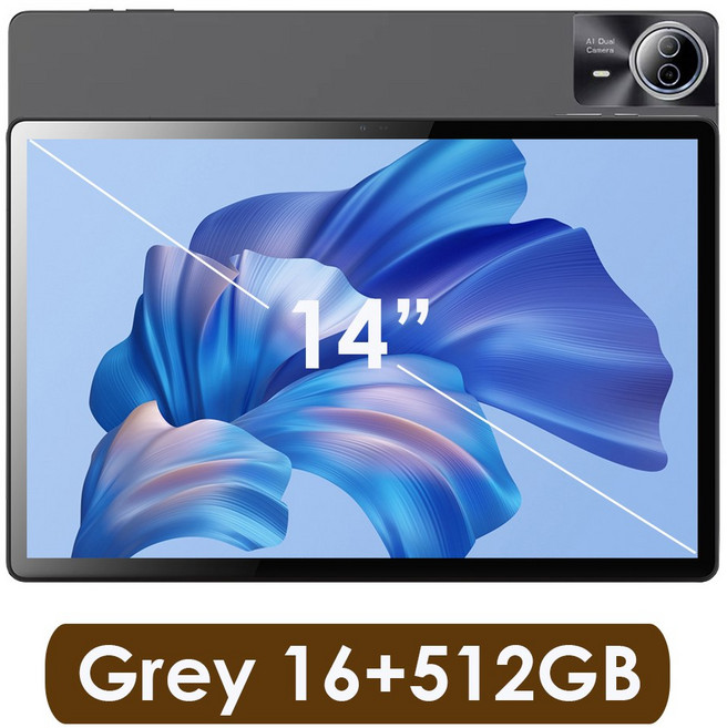 글로벌 버전 초대형 스크린 태블릿 PC 안드로이드 14 4G 전화 통화 16GB + 512GB 14 인치 GPS 5G Wi, 05 Official Standard, 06 Grey- 16GB 512GB