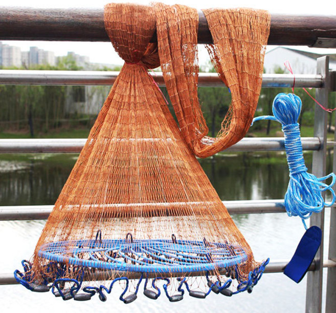 사용하기쉬운 원형 그물 통발 그물 자동투망 (420cm)