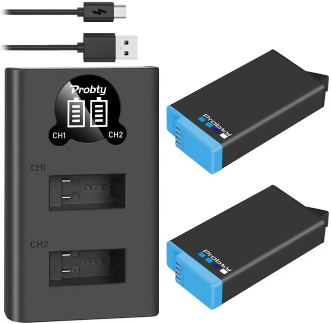 Gopro max 배터리 용 기존 360 액션 카메라 액세서리 충전식 리튬