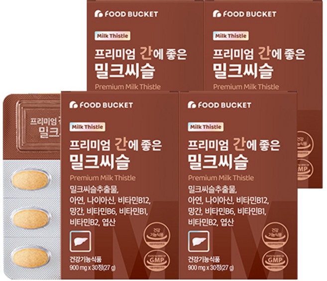 프리미엄 간에 좋은 밀크씨슬, 30정, 4개