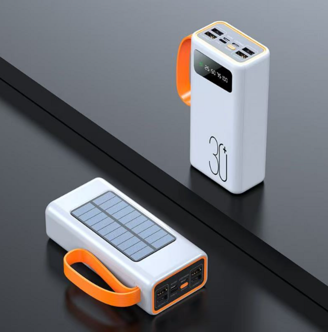 太陽能行動電源 30000mAh，支援 4 裝置同時充電, 白色, 20000毫安