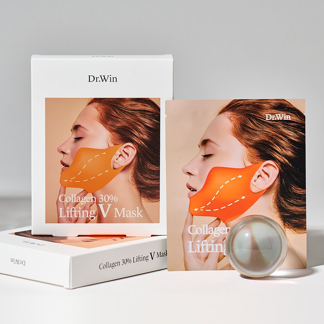 [메디셀바이오 공식] 닥터윈 콜라겐 30% 리프팅 브이 마스크 5EA / 식약처 인증 주름개선 기능성 화장품