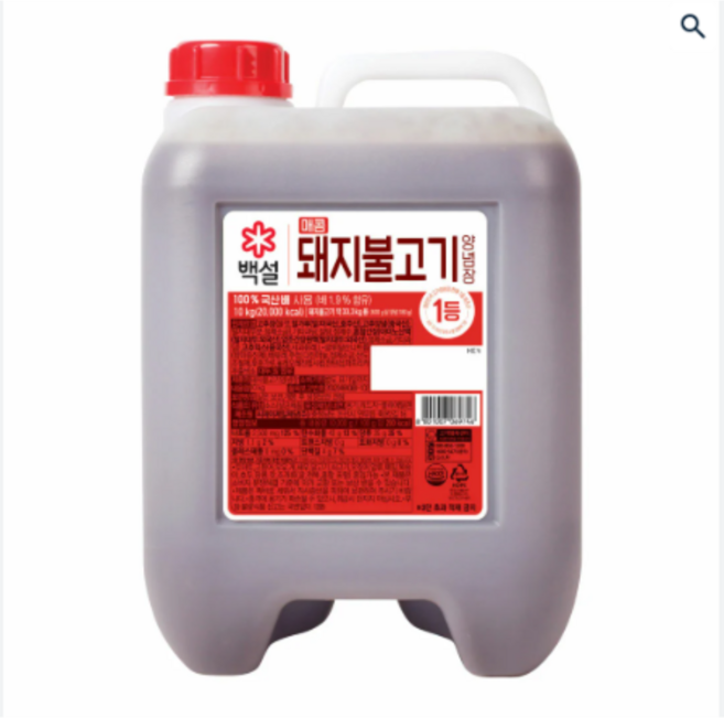 백설 매콤돼지 불고기 양념장, 10kg, 2개