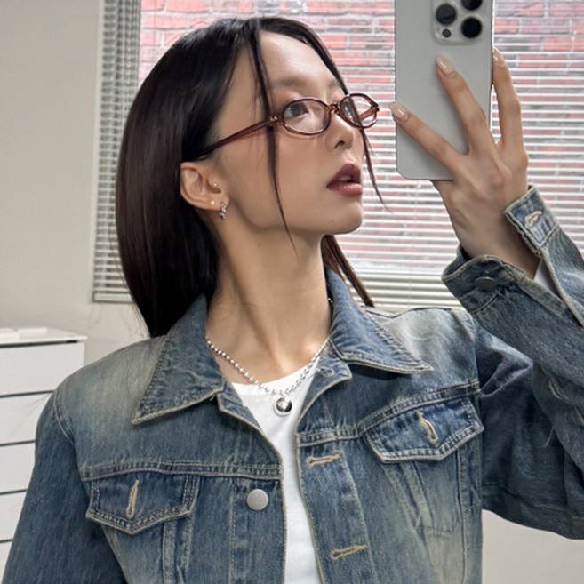 블루씨티 너디 오벌 남녀공용 블루라이트 차단 패션 뿔테 안경