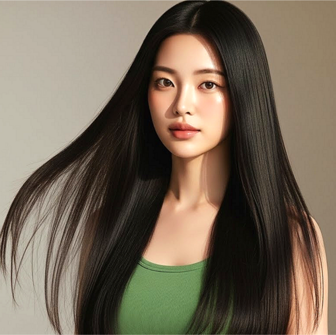 디올드 청순여신 생머리 똑딱이 부분가발 3피스, 1개, 내추럴블랙