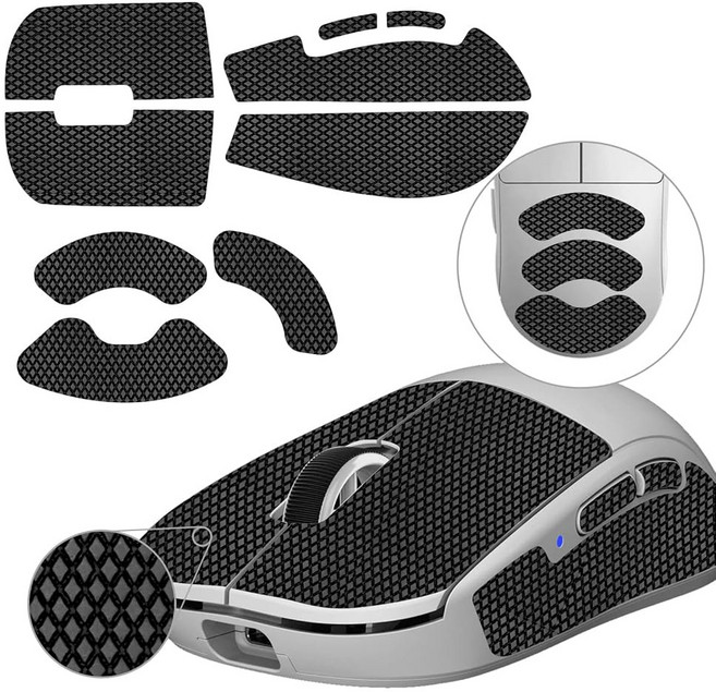 TALONGAMES Razer DeathAdder V3 Pro 게이밍 마우스와 호환되는 마우스 미끄럼 방지 그립 테이프 손바닥 땀 흡수 얇은 0.5mm 핏 컷 쉬운 사용, For X2 Mini, 블랙