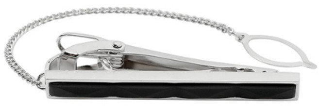 [닥스] DAKS 백금도금 피라미드 분체 넥타이핀