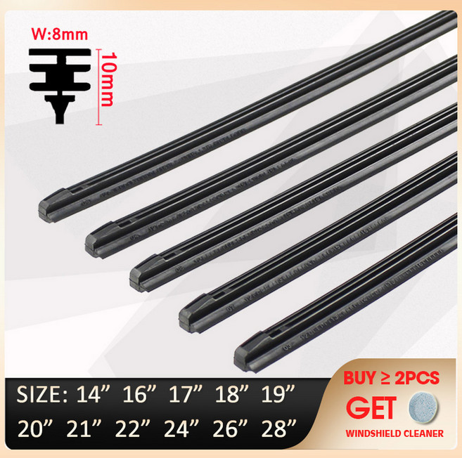 1pcs 블레이드 28 소프트 고무 와이퍼 14 17 22 18 19 21 액세서리 자동차 차량 24 스크린 26 리필 16 8mm 20 삽입 스트립 윈드, 14 inch 350mm