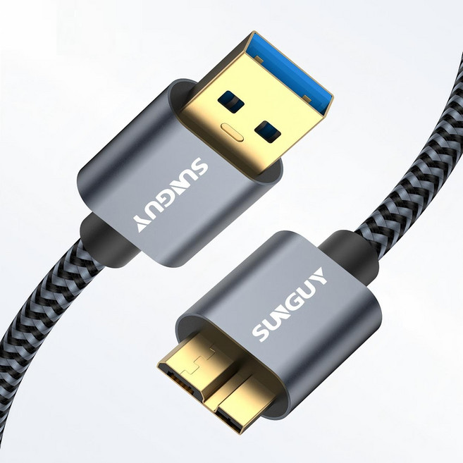 SUNGUY USB A to 마이크로 B 외장하드 케이블 10Gbps, 0.15m, 1개