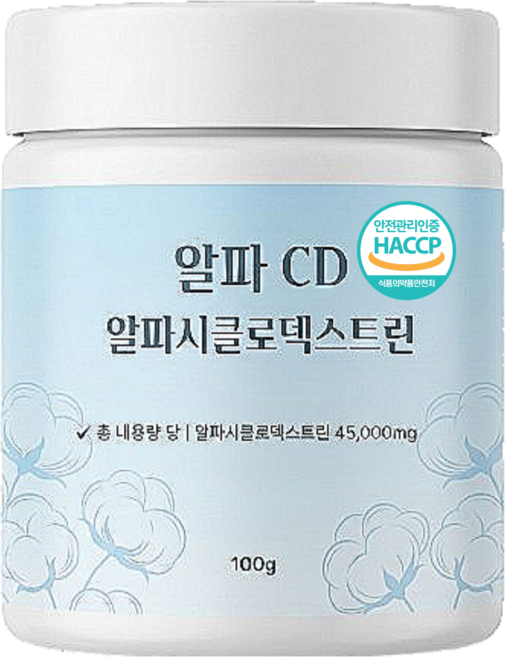 알파 CD 분말 알파시클로덱스트린 가루 식약청인증 HACCP 대용량, 100g, 1개