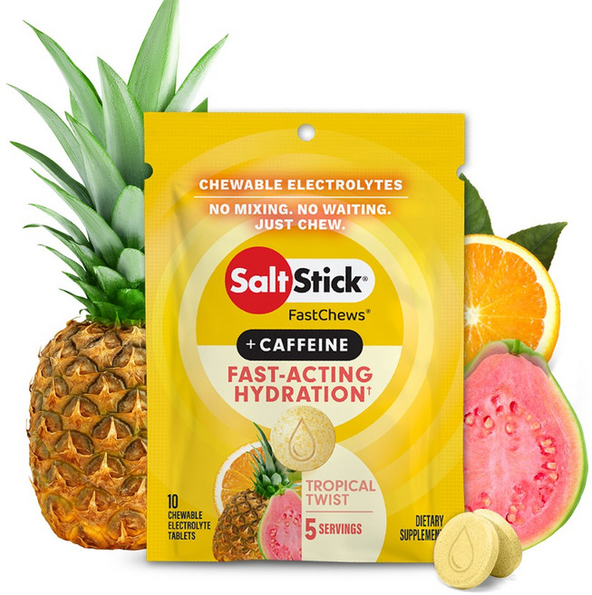 SaltStick 電解質咖啡因口含錠 柑橘口味 60入, 1個, 綜合水果+咖啡因(10入)2027.06