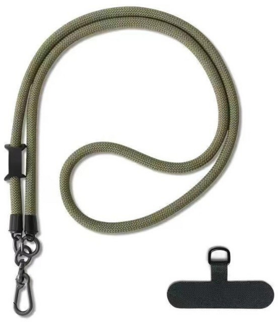 딜하우스 핸드폰 행거 다용도 탈부착 크로스 목걸이 카메라 스트랩 안전끈, 1개, 밀리터리