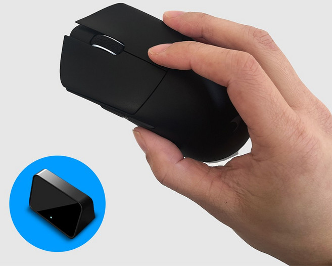 초경량 무선 게이밍 마우스 Darmoshark M3 PROMAX, 검정, NXP 수신기 사용