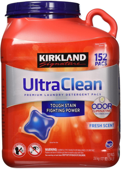 커클랜드 시그니처 울트라 클린 세탁 팩 세탁 세제 152회, 3.6kg, 1
