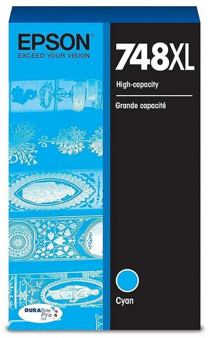 EPSON 748 DURABrite Pro Ink 대용량 시안 카트리지T748XL220 WorkForce WF-6530 WF-6530 6590 8590 6090 8090