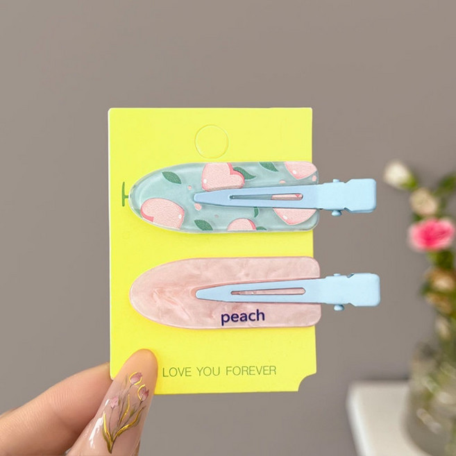 자국 안 남는 헤어 고정핀 예쁜 앞머리 헤어핀 2p