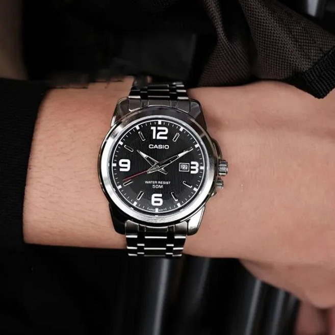 CASIO [카시오정품] 남성 블랙 정장클래식 손목시계 MTP-1314D-1A