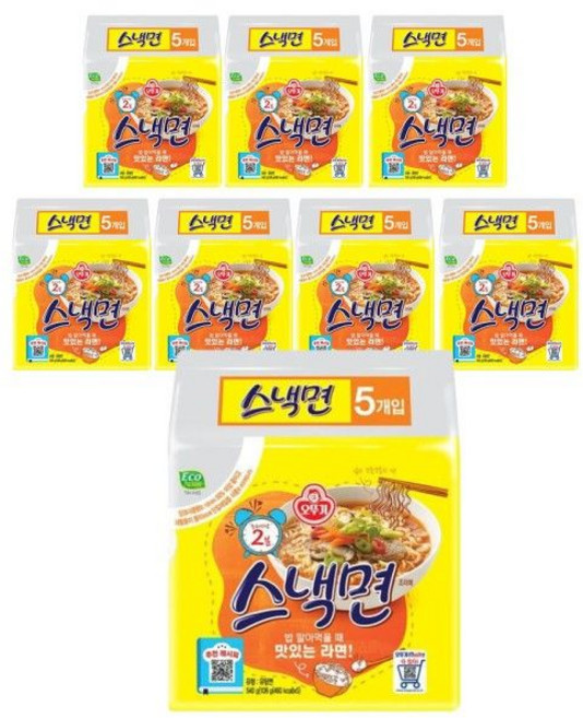 오뚜기 스낵면 멀티팩 (108g5개입) x 8팩 (총40개입)