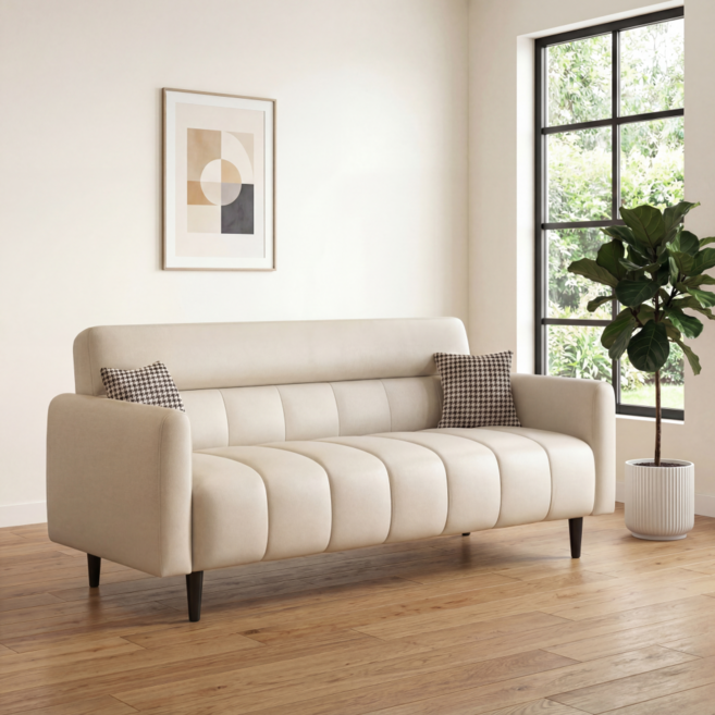 베아트룸 각도조절 1인용 가죽소파 80cm BRL14, 아이보리